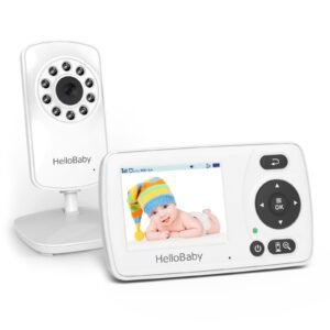 HelloBaby Monitor with Camera and Audio, 1000ft Long Range Video Baby Monitor-No WiFi, Night Vision, VOX Mode-Power Saving, 2.4” Portable Travel Screen, Baby Safety Camera, for Baby/Pet, Plug & Play