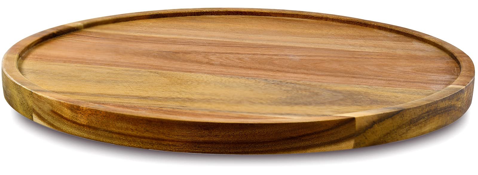 AUAM 12″ Acacia Wood Lazy Susan Organizer Kitchen Turntable For Cabinet Pantry Table Organization