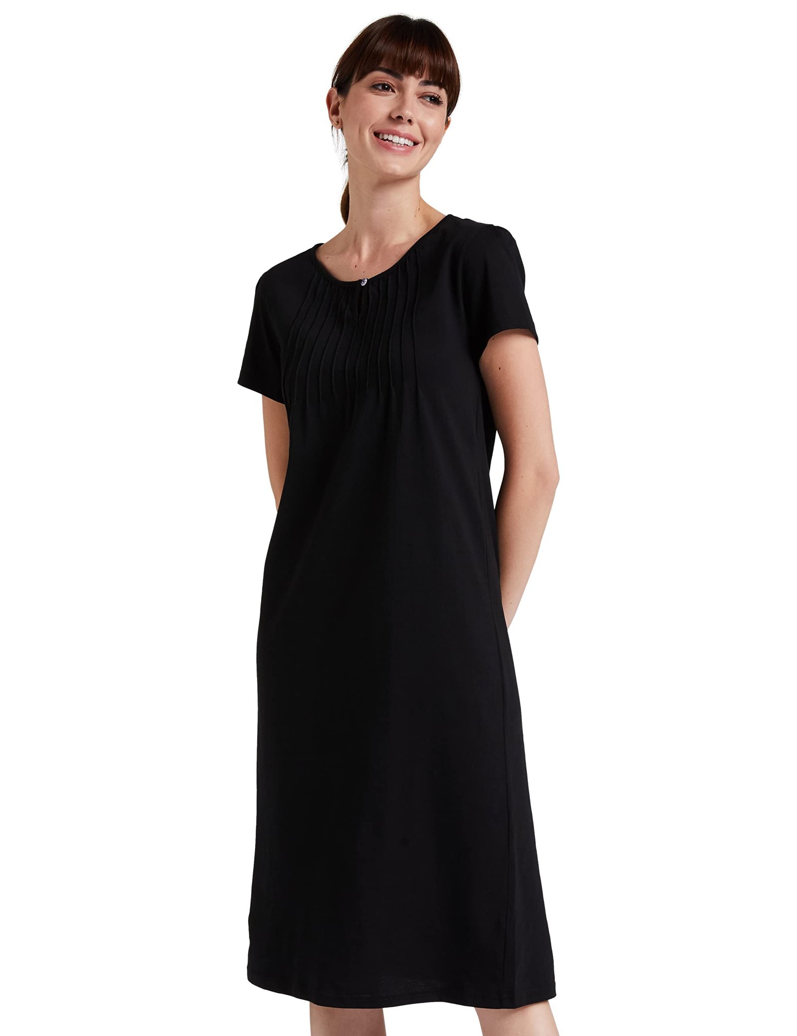 Amazon Brand – Symbol Women Cotton Calf Length Regular Fit Nighty | Night Dress (Available in Plus Sizes)