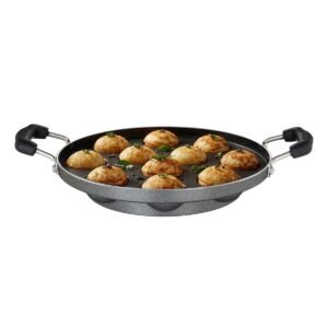 Prestige Omega Select Plus Non-Stick Paniyarakkal (Appe Maker)|11 pits| 25cm|Residue Free Coating |Metal Spoon Friendly