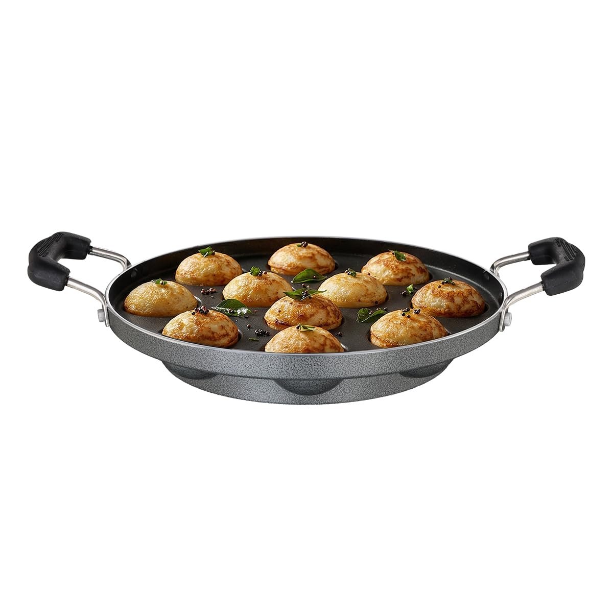 Prestige Omega Select Plus Non-Stick Paniyarakkal (Appe Maker)|11 pits| 25cm|Residue Free Coating |Metal Spoon Friendly