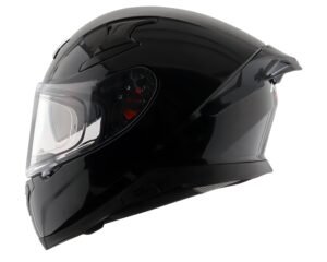 Axor Apex Solid Full Face Helmet DualSpoiler AeroFlow Performance HighDensity EPS Liner UltraComfort Padding Black-M