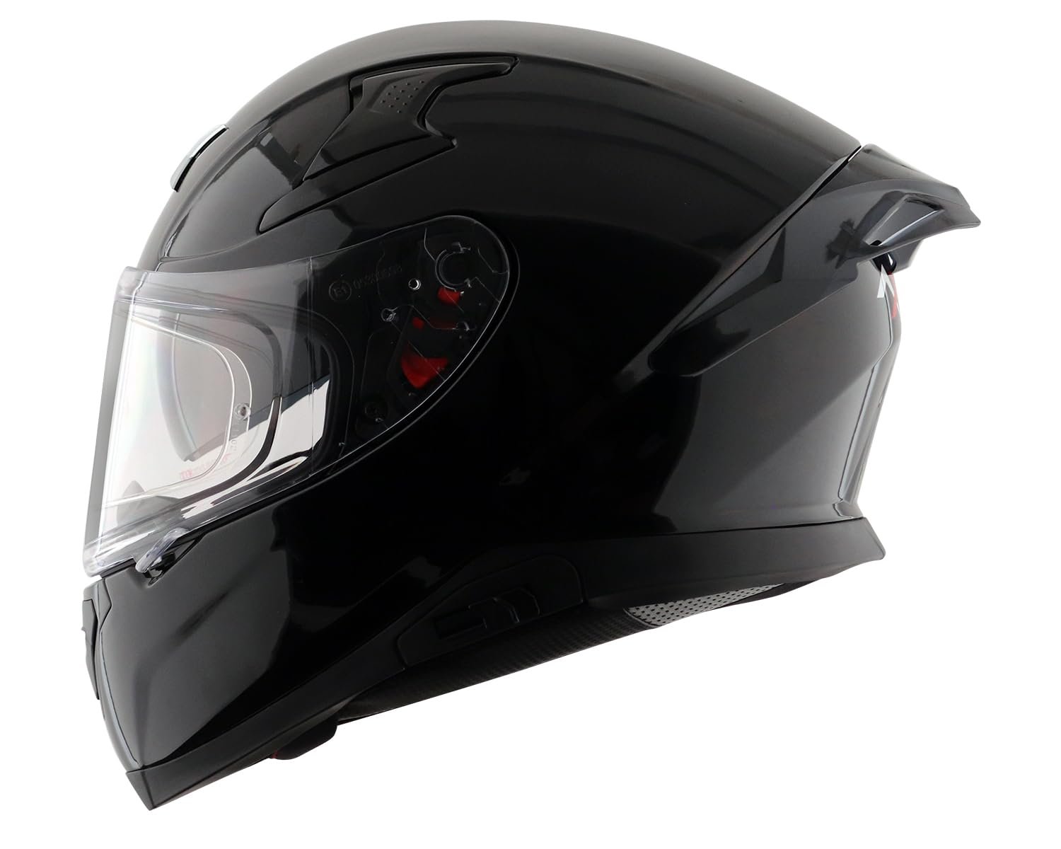 Axor Apex Solid Full Face Helmet DualSpoiler AeroFlow Performance HighDensity EPS Liner UltraComfort Padding Black-M