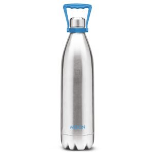 Milton Duo 2200 Thermosteel 24 Hours Hot and Cold Water Bottle with Handle, 2.02 litres, Silver