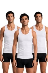 Van Heusen Men’s White Cotton Vest |Antibacterial 100% Combed Cotton | Moisture‑Wicking, Stay‑Fresh Technology, Soft Handfeel | Extended Length |Doesn’t lose shape | Regular Fit Sleeveless Innerwear | Style 10071