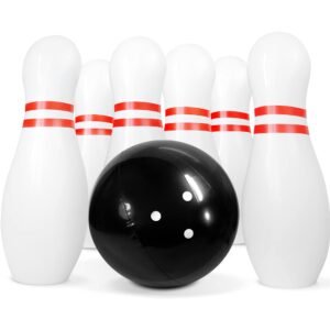 Novelty Place Giant Inflatable Bowling Set for Kids & Adults, One 18 Ball with Six 24 Pins