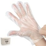 Robustt Disposable Hand Gloves – Transparent (100 Pcs) | Reusable, Anti Bacterial Food Safe Gloves For Hair-dye, Clinics, Hotels, Salons, Kitchen (Universal Fit)