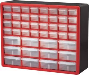 Red/Black : Akro-Mils 10144REDBLK 44-Drawer Hardware & Craft Plastic Cabinet, Red & Black