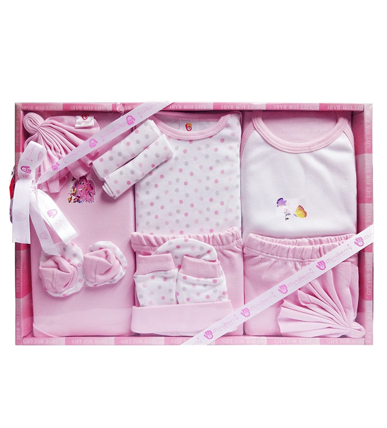 EIO Unisex Kids Cotton Solid Clothing Gift Set -13 Pieces