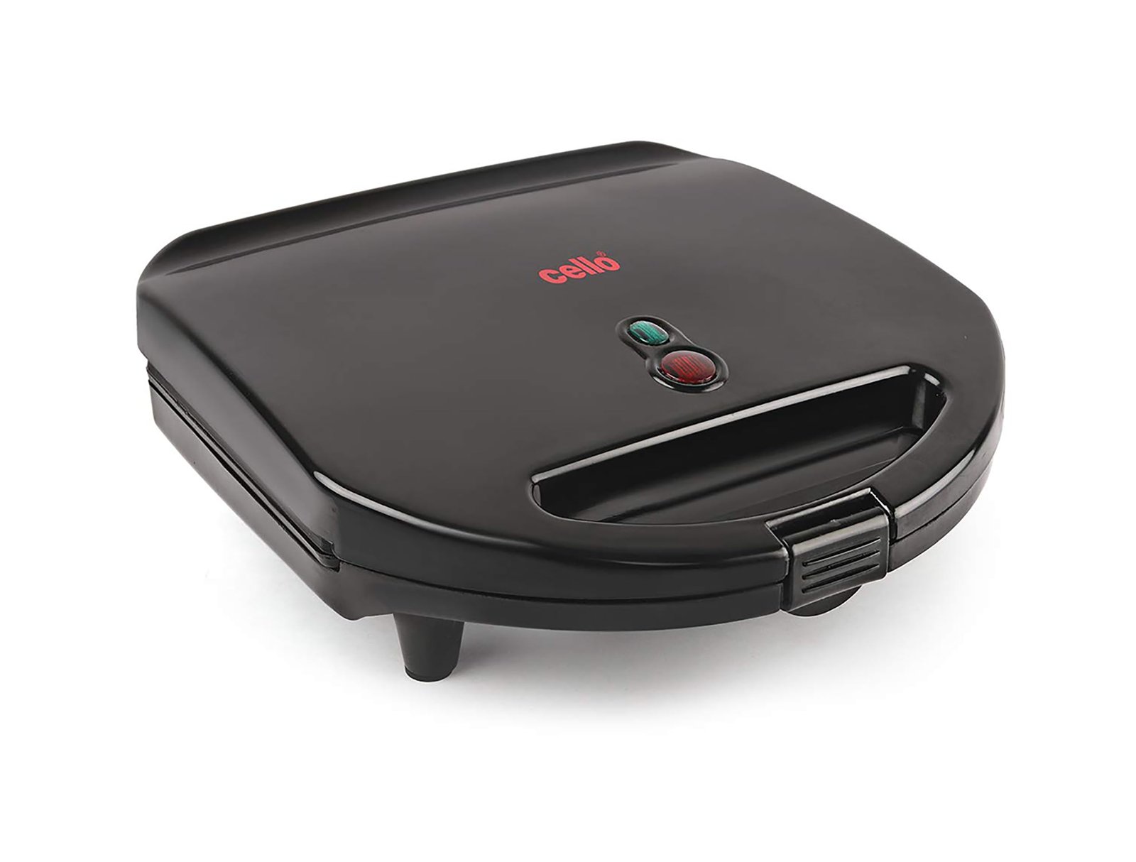 CELLO Super Club Electric Grill Sandwich Toaster Maker 800 Watts Black |PFOA Free Non-Stick Die Cast Aluminium Heating Grill Plates, Power On/Off Indicators, Heat Resistant Body Toaster Sandwich Maker