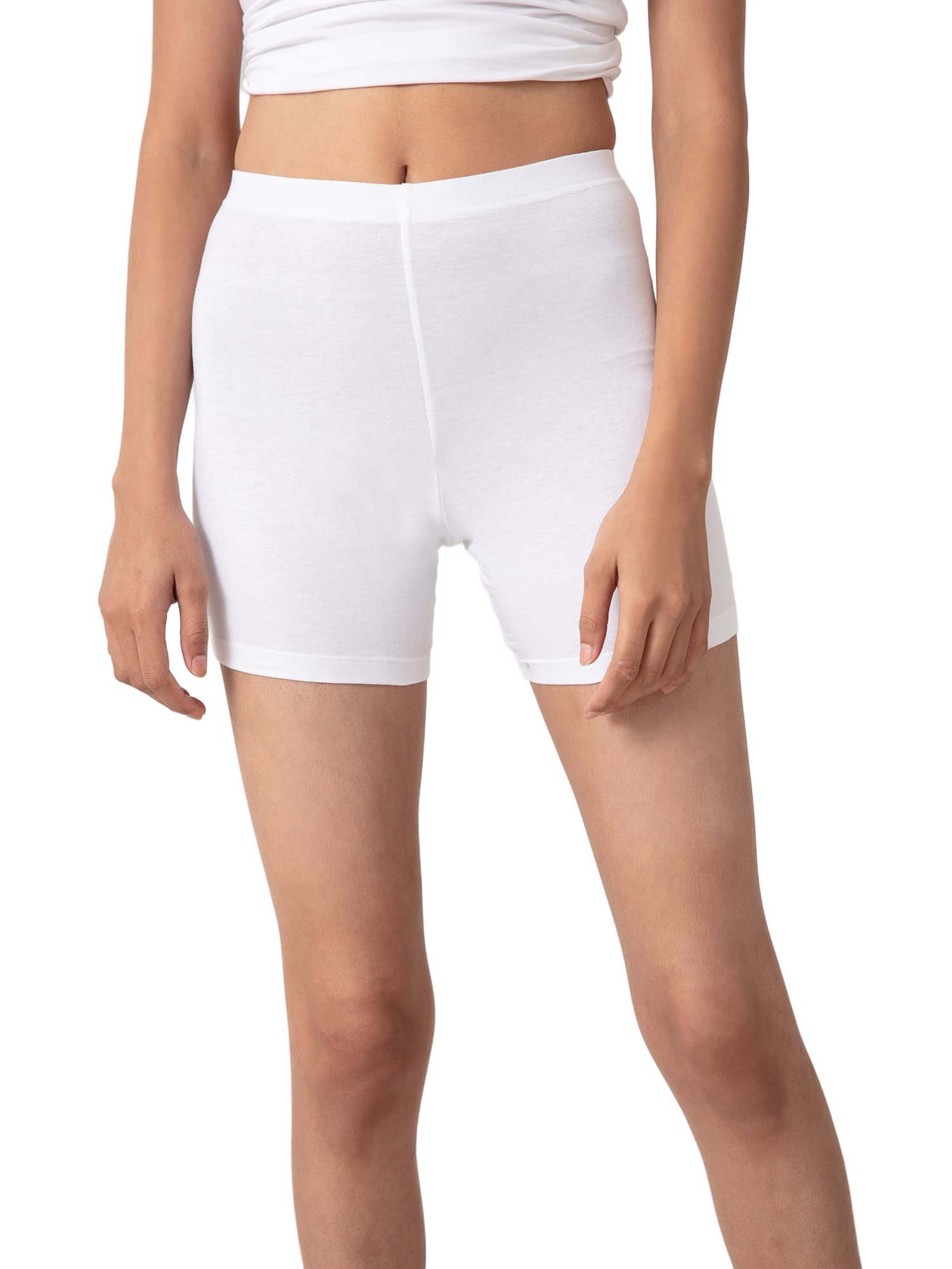 Nykd (NYP083) Cotton Stretchable Cycling Shorts for Women – | High Waist Shorties with Full Coverage & Concealed Waistband | Ideal for Casual wear & Sports
