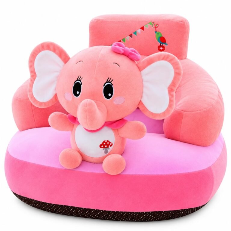 Soft Plush Cushion Baby Sofa Seat Or Rocking Chair for Kids | Toddlers Training Seat Sitting Sofa Chair | (Use for 0 to 2 Years) (Elphnt Pink)