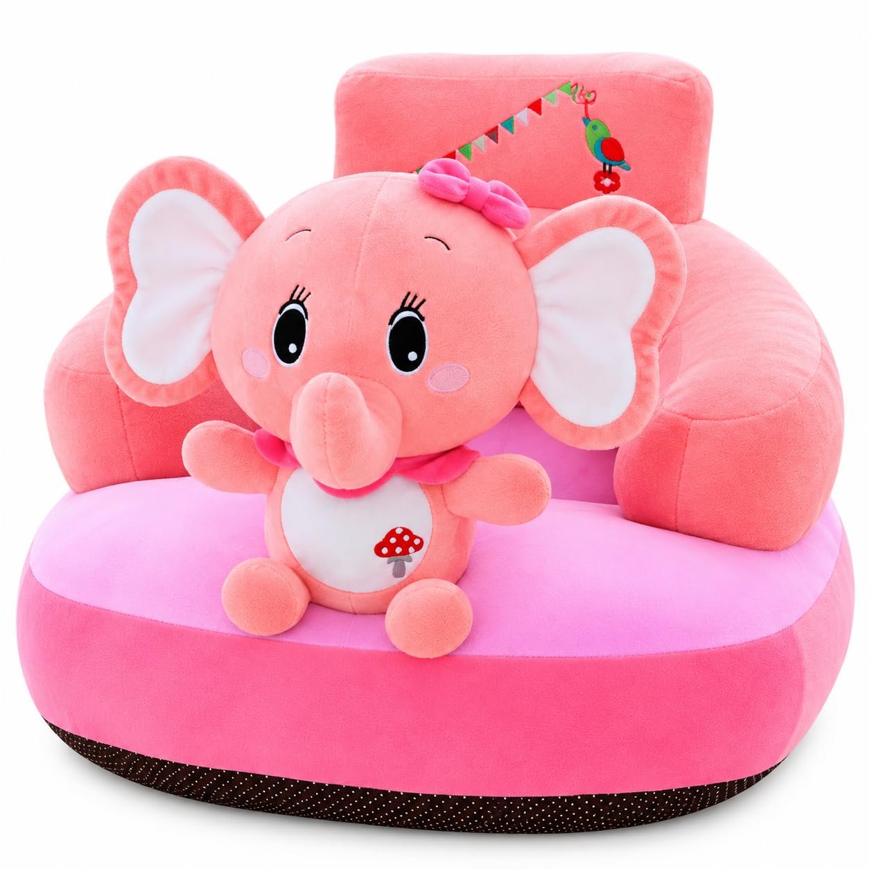 Soft Plush Cushion Baby Sofa Seat Or Rocking Chair for Kids | Toddlers Training Seat Sitting Sofa Chair | (Use for 0 to 2 Years) (Elphnt Pink)
