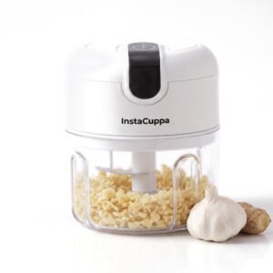 InstaCuppa Mini Electric Chopper for Kitchen, 50% Longer Use 1800 mAh Battery Onion Cutter, USB-C Garlic Mincer for 50% Faster Charging, 45 W Fast Vegetables Chopping for Busy Moms, 250 ML