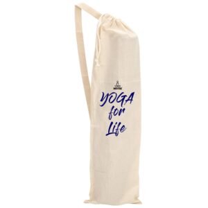 NETTIE Cotton Yoga Mat Carry Bag Big Size – Ivory | Drawstring & Strap | Fits Mats 2mm to 7mm Thick