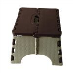 [7 Inch, Pack of 1, Brown & Beige] Super Strong Folding Step Stool | Easy to Carry | Ideal for Kitchen, Bathroom, Bedroom, Camping, Hiking