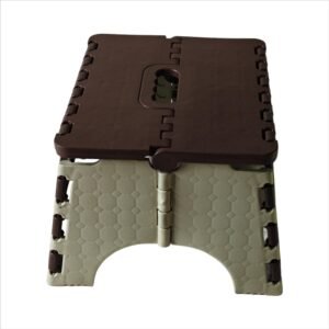 [7 Inch, Pack of 1, Brown & Beige] Super Strong Folding Step Stool | Easy to Carry | Ideal for Kitchen, Bathroom, Bedroom, Camping, Hiking