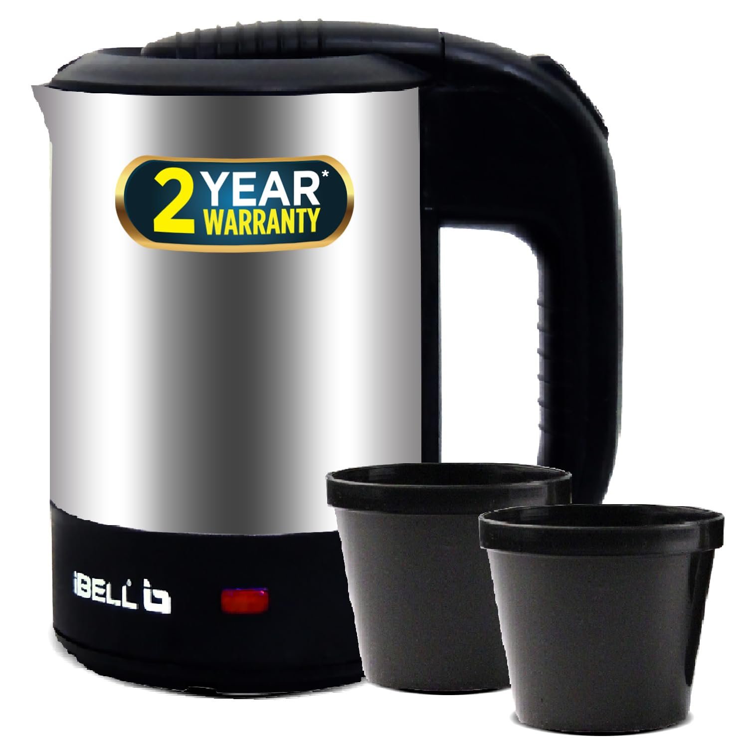 iBELL SEK105 Electric Kettle With Removable Lid, 0.5 Ltrs, 950W Highly Polished Stainless Steel (Silver)
