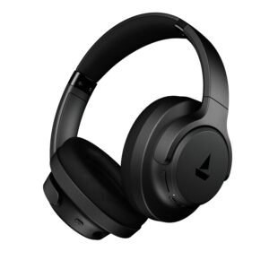 boAt Rockerz 512 ANC,(~40dB) Hybrid ANC, 80H Battery, 40mm Drivers, 40ms Low Latency, ENx Tech, App Support, Bluetooth Headphones, Wireless Headphone with Mic (Cosmic Black)