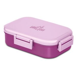 MILTON Senior Flatmate Tiffin Box Steel Insulated Inner Stainless Steel Containers with Clip Lock Lid, 700ml, Airtight Leakproof Kids Lunch Box, for School, Picnic, Purple