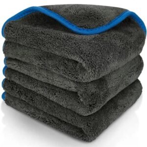 Auto Hub Microfiber Car Cleaning Cloth – Soft 800 GSM (60×40 cm) Microfiber Cloth for Car and Bike – Scratchless Drying and Detailing 60×40 cm, Pack of 3, Grey