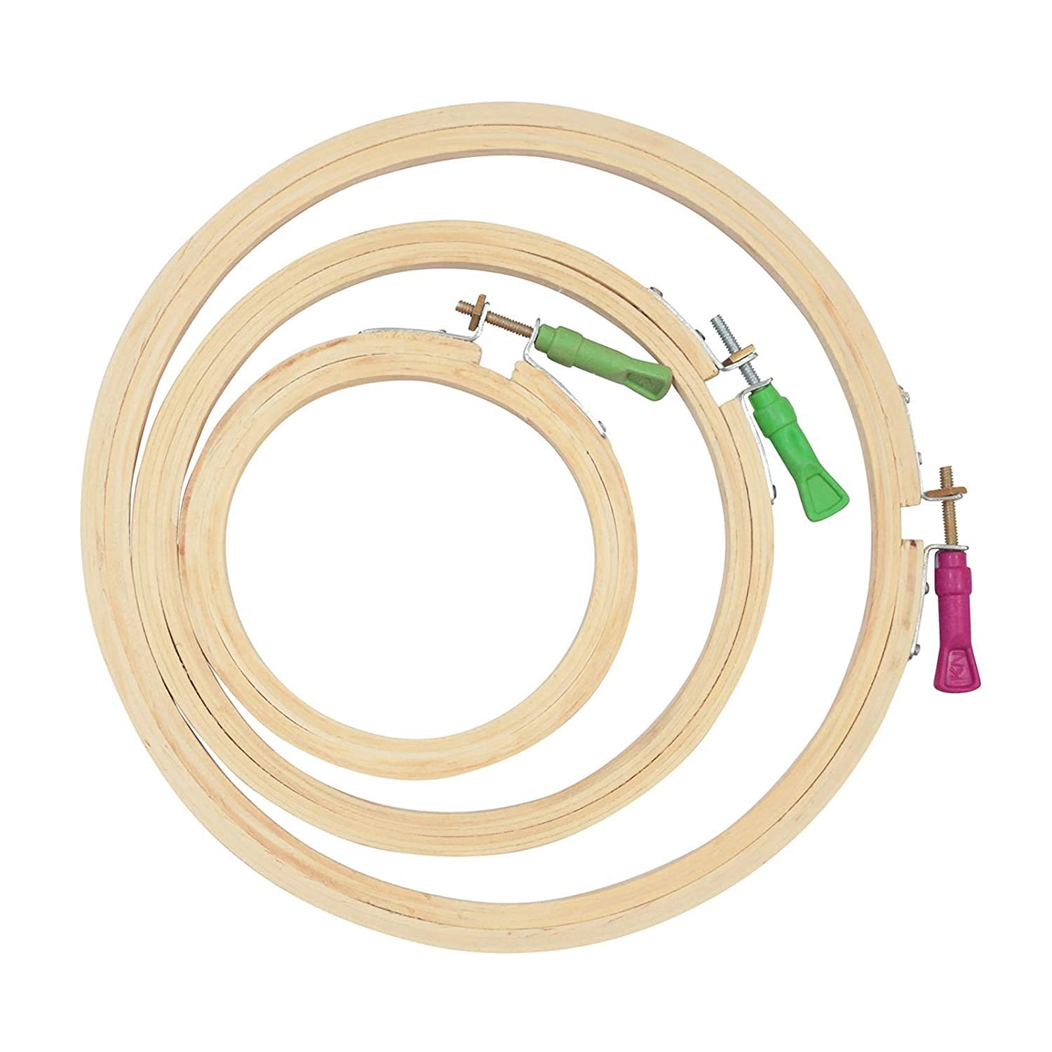 Asian Hobby Crafts 3 Pcs Wooden Embroidery Hoop Ring Set | DIY Craft Set