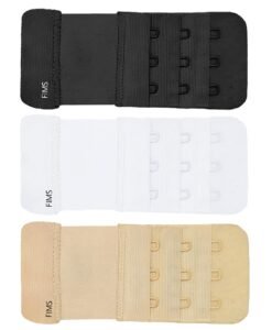 FIMS – Fashion is my style Bra Hook Extender-3 Hooks – 3 Rows (with Extra Elastic) Increase Band Length-Bra Extensions-Bra Extender Hook-Bra Hooks for Women-Bra Hook and Eye-Bra Hook Extender Combo