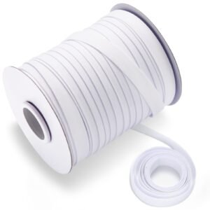 Bias Tape Double Fold 1/2 Inch – White 55 Yards Polyester Binding Tape for Sewing, Quilt Binding, Hemming, Seaming and Fabric Piping