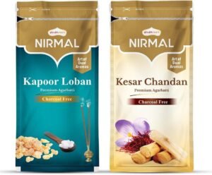 Shubhkart Nirmal Kesar Chandan & Kapoor Loban Agarbatti for Pooja & Spiritual Purpose| Charcoal Free Incense Sticks | Incense Sticks with Refreshing Fragrances| Dual Fragrance Agarbatti Sticks