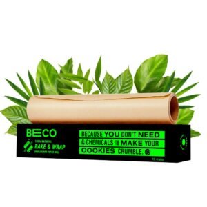 Beco Eco-Friendly Baking & Wrapping Paper, 10 Meter Roll, Pack of 1, 100% Bamboo Pulp & Chemical Free Parchment Paper