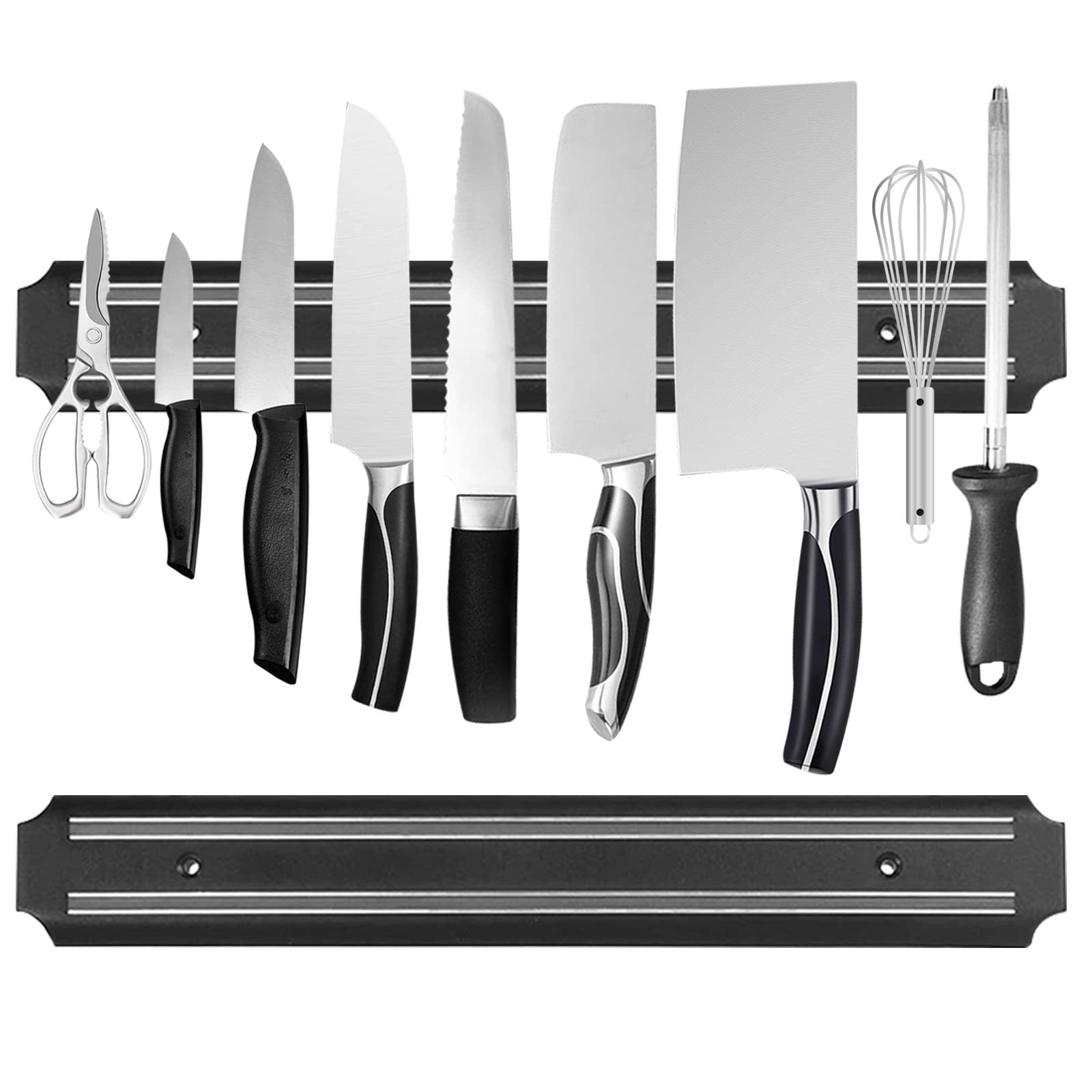 Magnetic Knife Strips,15 Inch Magnetic Knife Storage Strip, Knife Holder, Knife Rack, Knife Strip, Kitchen Utensil Holder, Tool Holder, Multipurpose Magnetic Knife Rack (2 PACK)