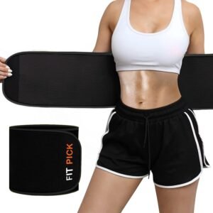 FIT PICK Sweat Belt, Stomach Belt for Women and Men Non-Tearable, Sauna Belt Waist Trainer, Sweat Belt for Men and Women – Black
