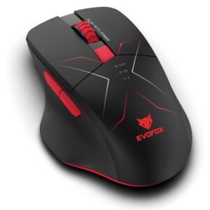 EvoFox Shadow X Pro Wireless Gaming Mouse Tri-Mode Rechargeable | BT, USB 2.4G & Wired, S203 Sensor, 1000Hz Polling Rate, 6400 DPI, RGB Lighting, 6 Programmable Buttons, Software Support