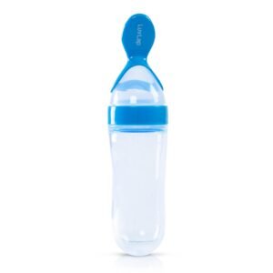 LuvLap Easy Squeezy Food Feeder with Silicone Bottle and Food Grade Spoon for Infant Baby, 90ml, BPA Free