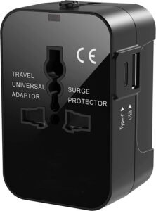 rts Fast Charging Type C (USB C) 5 in 1 Universal Charger Adapter, International All in one Worldwide Adapter Plug, Universal Travel Adapter with 2.4A, for 224+ Countries US,UK,EU,AUS, Mobile,Laptop