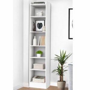 Callas 6 Layer Engineered Wood Bookshelf Multipurpose Home Decor Storage Rack | Showcase Organizer for Living Room, Kitchen, Bedroom, Office | (BR-07-White)