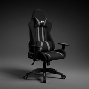 Green Soul Beast Racing Edition Ergonomic Gaming Chair with Premium Fabric & PU Leather, Adjustable Neck & Lumbar Pillow, 3D Adjustable Armrests & Strong Nylon Base (Black & Grey)