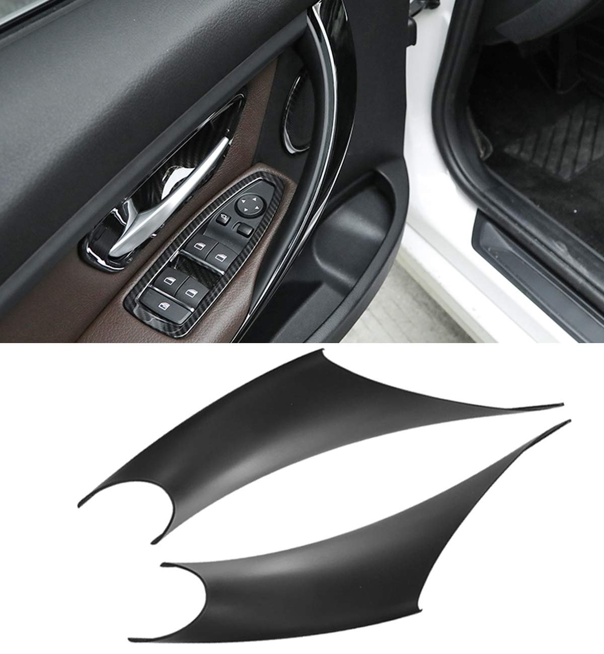 Jaronx 2PCS Door Handle Covers For BMW 3 Series 4 Series Driver Side & Passenger Side Door Pull Handle Covers (For:BMW 320i,328i,330i,335i F30/F31 and BMW 428i, 435i F32/F36)(Black)