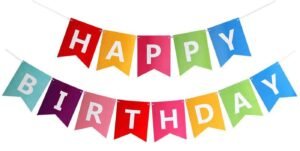 Party Propz Happy Birthday Banner With Name – Rainbow Happy Birthday Banner for Kids,Multicolor Bunting Banner, Paper Decoration For Kids (Cardstock)