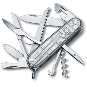 Victorinox Swiss Army Knife – Stainless Steel 15 In 1 Medium Knives, Multi-utility Tool, Silver, 91mm (1.3713.T7)