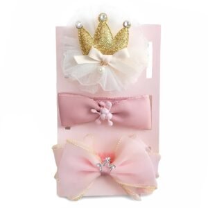 SYGA 3 Pcs Baby Girl Headband Soft Flower Bow Strechable Hairband Suitable For Newborns, Infants, Toddlers And Kids 0-3 Years(Color – 1001), Pink