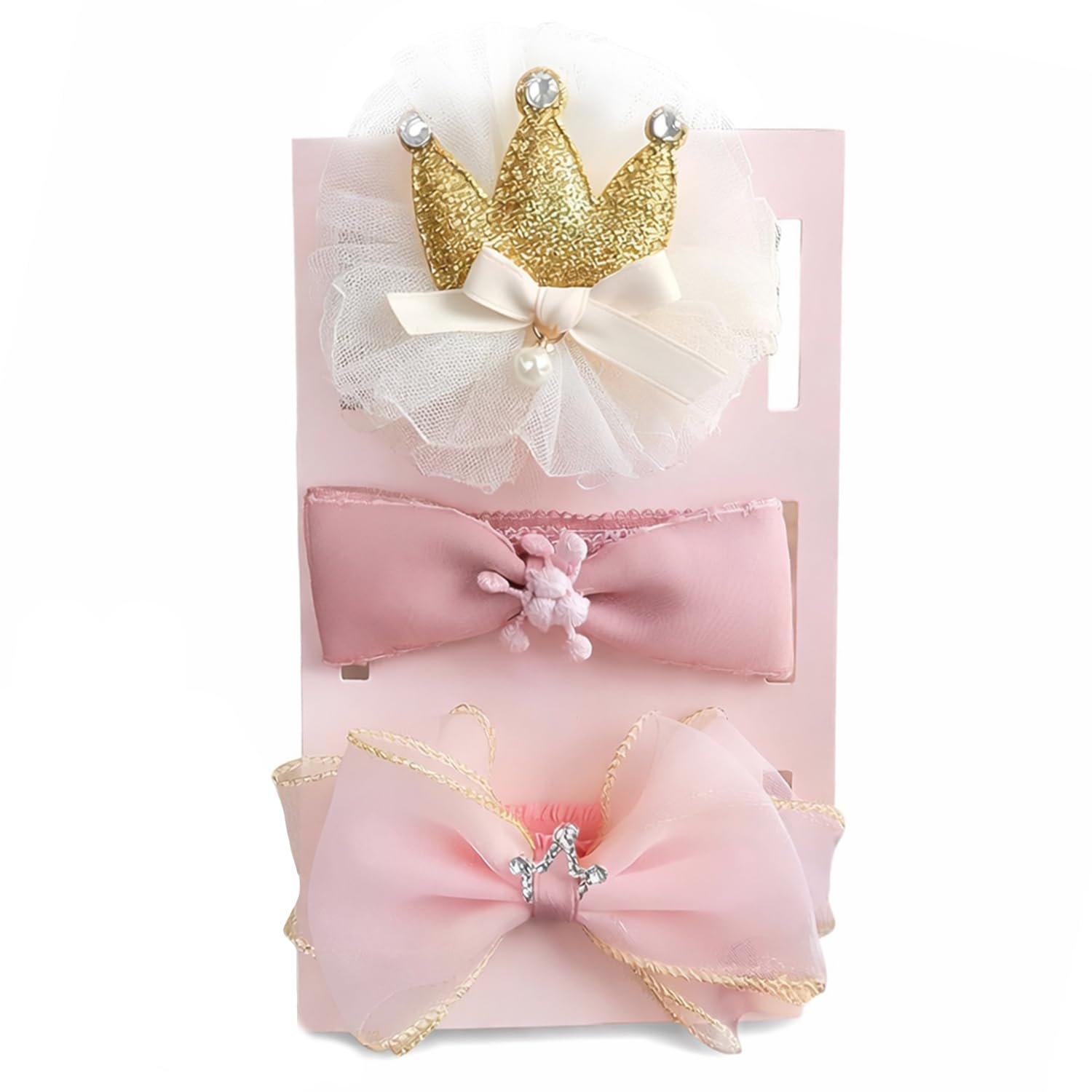 SYGA 3 Pcs Baby Girl Headband Soft Flower Bow Strechable Hairband Suitable For Newborns, Infants, Toddlers And Kids 0-3 Years(Color – 1001), Pink