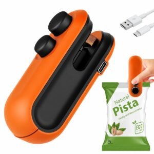 Amazer Portable Mini Sealing Machine for Food Packets, USB Rechargeable Bag Sealer Machine, Heat Seal Plastic Bag Sealer, Handheld Packet Sealer for Kitchen Storage Packing (Multi)