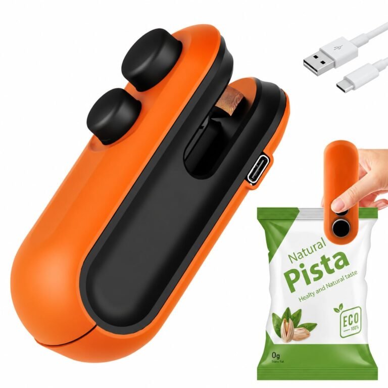 Amazer Portable Mini Sealing Machine for Food Packets, USB Rechargeable Bag Sealer Machine, Heat Seal Plastic Bag Sealer, Handheld Packet Sealer for Kitchen Storage Packing (Multi)
