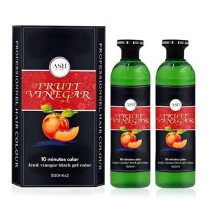 Fruit Vinegar Hair Dye Color for Both Men, Women, Natural & Ammonia Free Color Dye for Men & Women Black Hair (500ml x 2) – Black