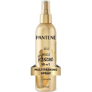 Pantene Miracle Rescue 10in1 Multitasking Spray – Heat Protection, Detangles, Repairs Damaged, Dry Hair, Improves Shine, Leave-In Conditioning Treatment with Keratin and Pro-Vitamin B5, 5.7 oz.