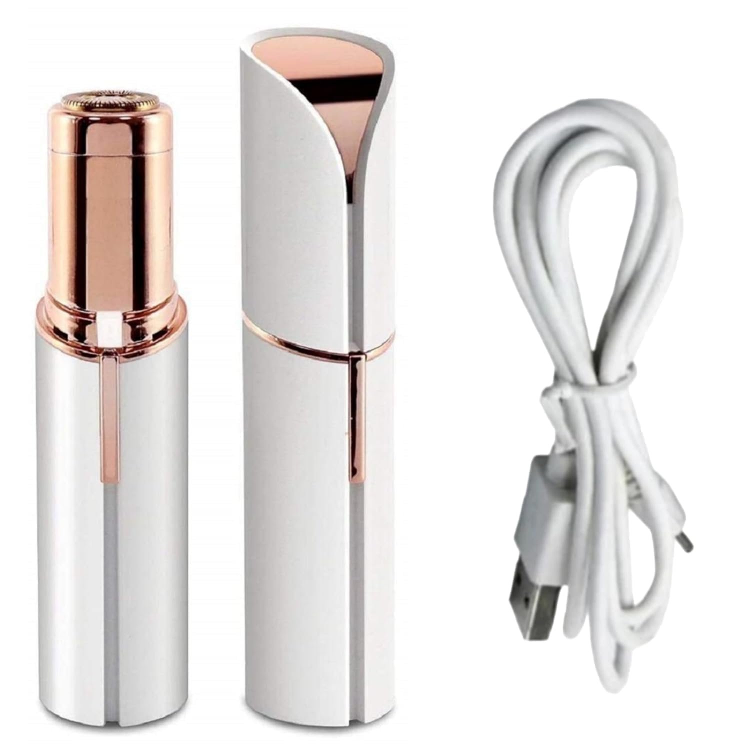 Hewan facial hair removal machine for women – face, chin, cheek, eyebrow, upper lip hair remover for women, usb rechargeable epilator machine (White)
