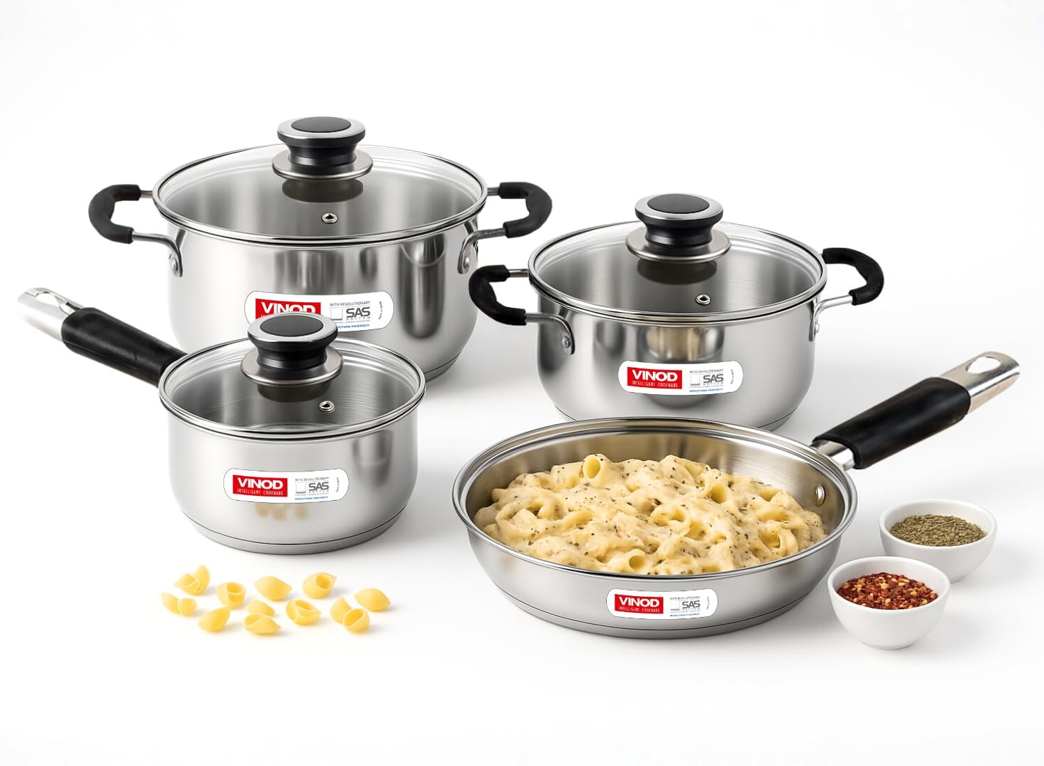 Vinod Master Chef Stainless Steel Cookware Set, Combo 7-Piece Gift Set