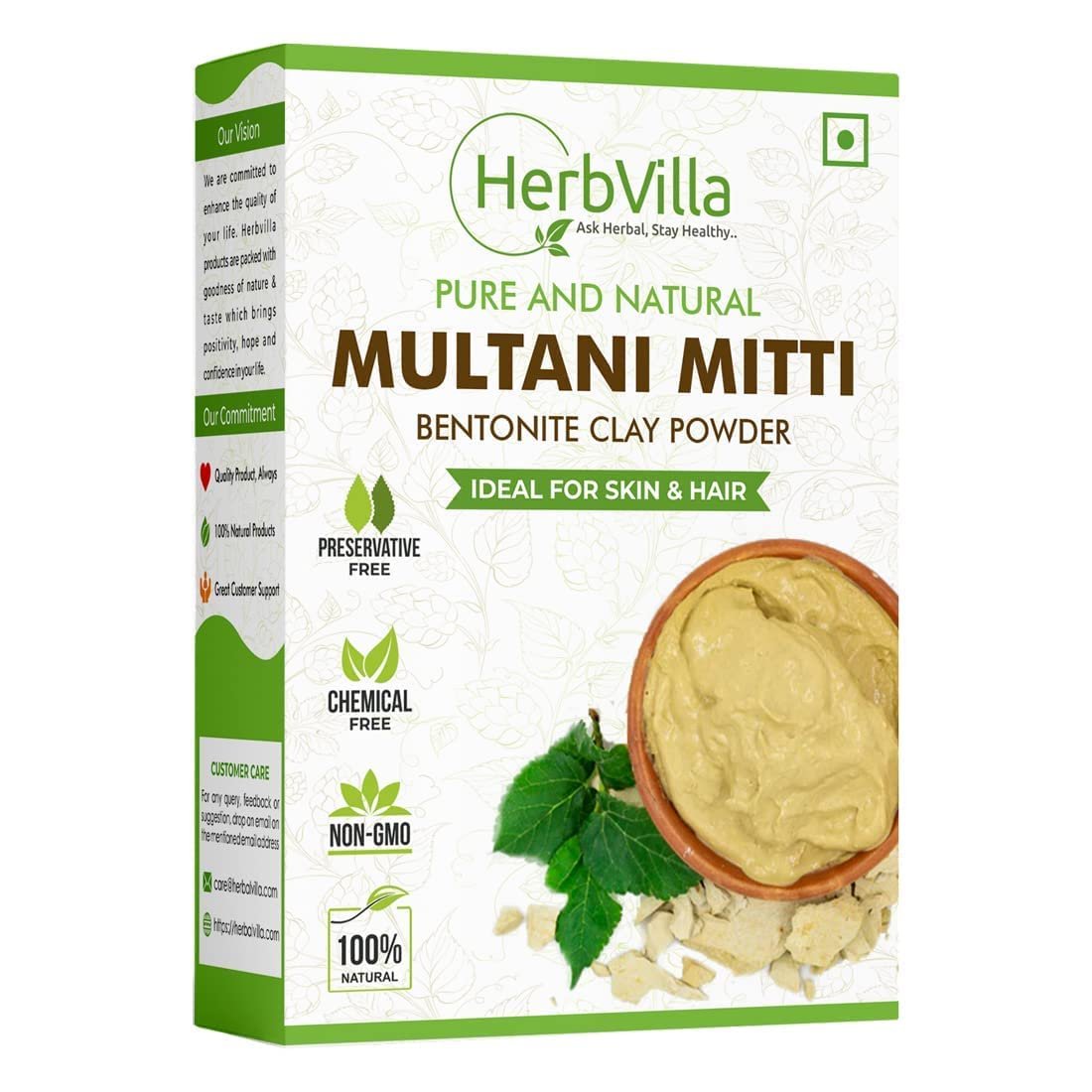 Natural Multani Mitti Powder for Face Pack (200 Grams) Fuller’s Earth, Bentonite Clay
