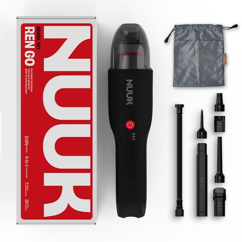 NUUK REN GO Cordless Car Vacuum Cleaner for Home Sofa Keyboard & Pet Hair